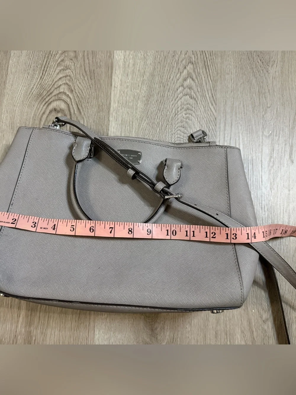 Michael Kors Taupe Saffiano Leather Tote with Crossbody Strap